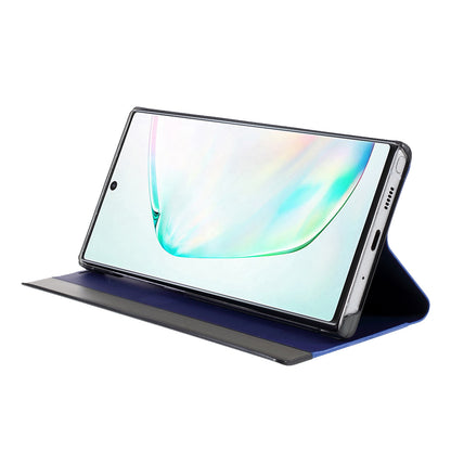 Flip Leather Auto-absorbed Protector Shell with View Window and Stand for Samsung Galaxy Note 10 Plus