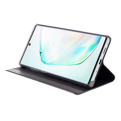 Flip Leather Auto-absorbed Protector Shell with View Window and Stand for Samsung Galaxy Note 10 Plus