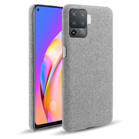 KSQ Well-Protected Solid Color Cloth Texture Plastic Hard Cover Case for Oppo F19 Pro/A94/Reno5 Lite