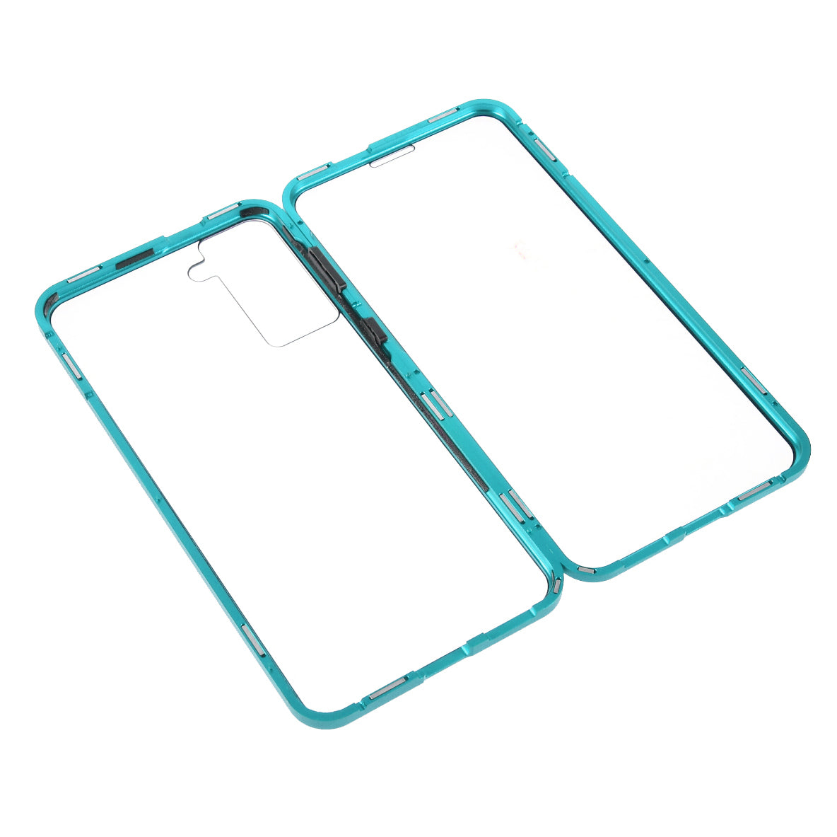 [Magnetic Lock Installation] Metal Frame with Double Side Tempered Glass Phone Case for Samsung Galaxy S21+ 5G