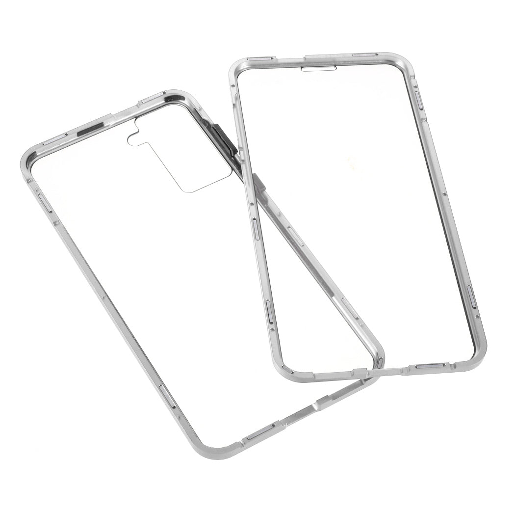 [Magnetic Lock Installation] Metal Frame with Double Side Tempered Glass Phone Case for Samsung Galaxy S21+ 5G