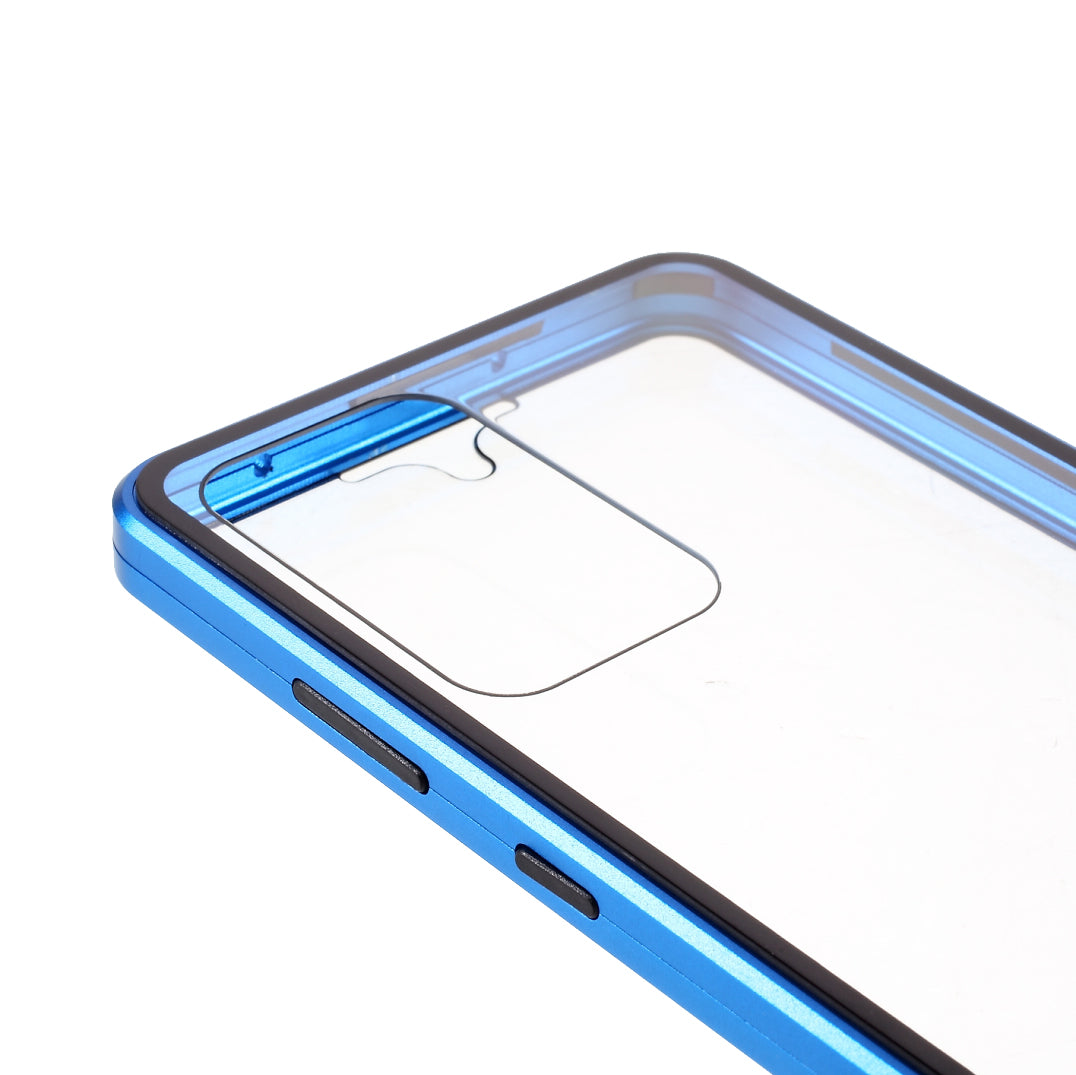 Magnetic Adsorption Metal Frame + Double-sided Ultra Clear Tempered Glass Full Coverage Phone Shell for Samsung Galaxy A52 4G/5G / A52s 5G