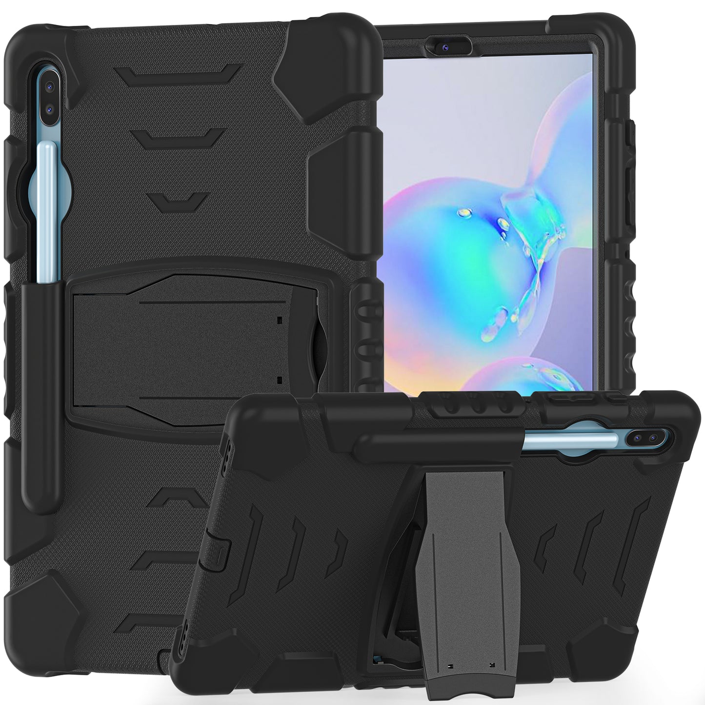 Impact Resistant PC + Soft Silicone Tablet Cover Case with Kickstand for Samsung Galaxy Tab S6 SM-T860 (Wi-Fi)/SM-T865 (LTE)/SM-T867