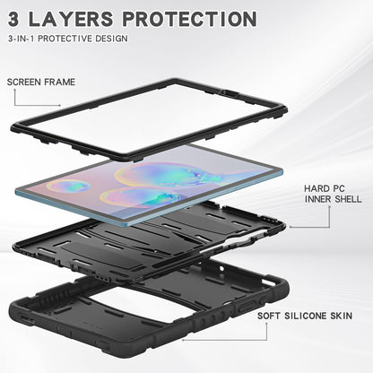 Impact Resistant PC + Soft Silicone Tablet Cover Case with Kickstand for Samsung Galaxy Tab S6 SM-T860 (Wi-Fi)/SM-T865 (LTE)/SM-T867