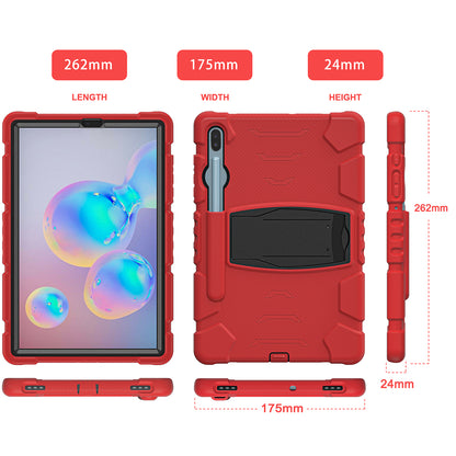 Impact Resistant PC + Soft Silicone Tablet Cover Case with Kickstand for Samsung Galaxy Tab S6 SM-T860 (Wi-Fi)/SM-T865 (LTE)/SM-T867