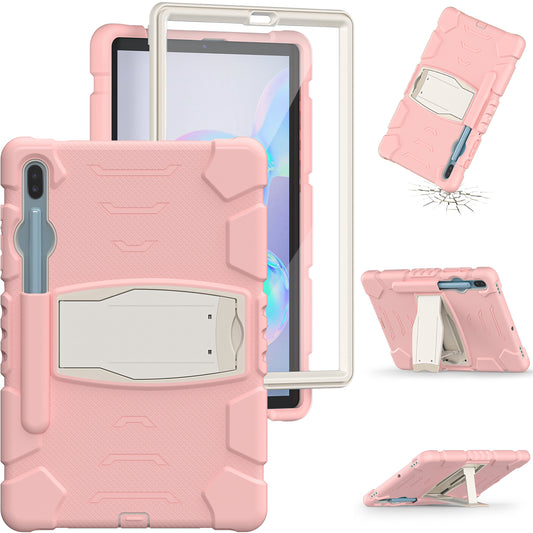 Impact Resistant PC + Soft Silicone Tablet Cover Case with Kickstand for Samsung Galaxy Tab S6 SM-T860 (Wi-Fi)/SM-T865 (LTE)/SM-T867