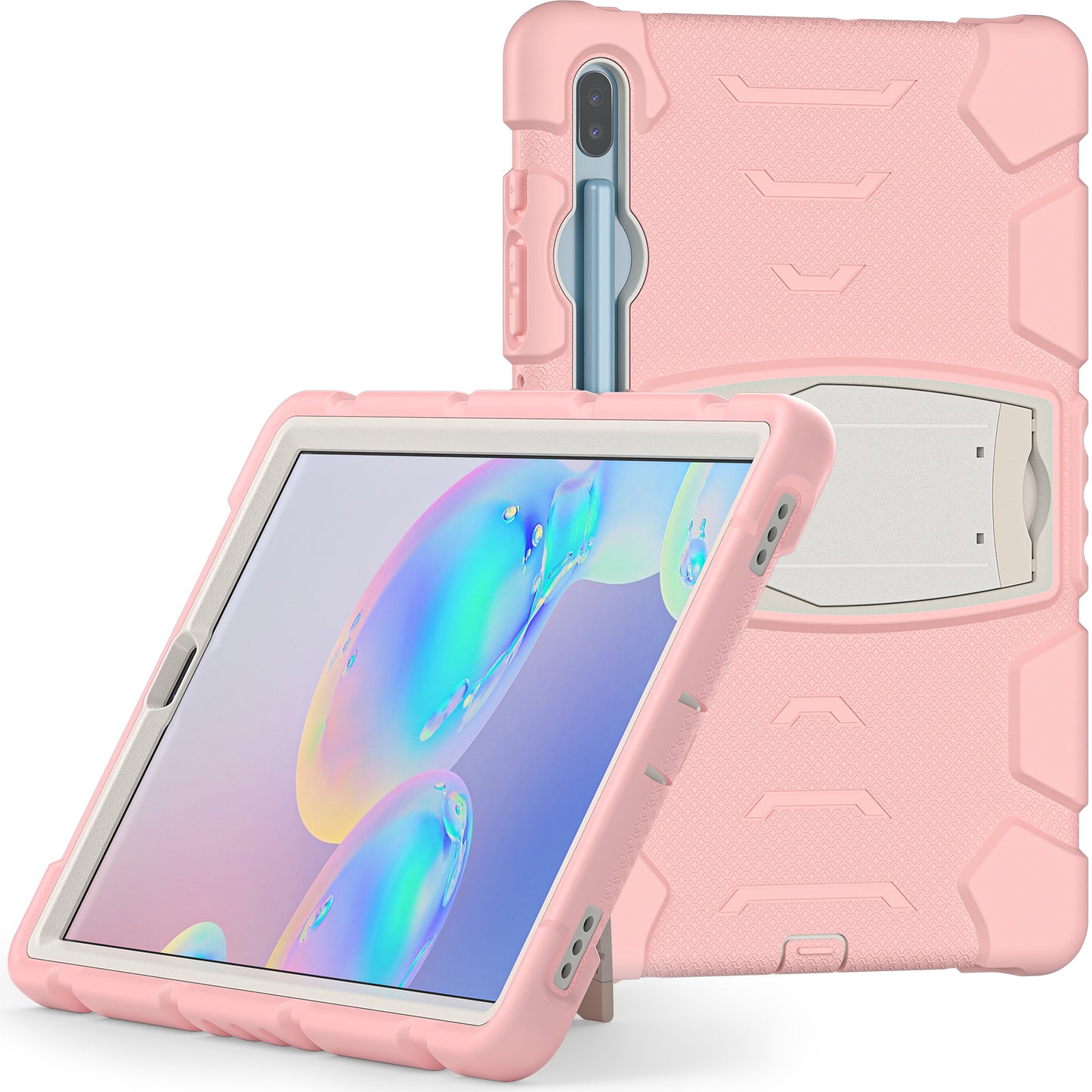 Impact Resistant PC + Soft Silicone Tablet Cover Case with Kickstand for Samsung Galaxy Tab S6 SM-T860 (Wi-Fi)/SM-T865 (LTE)/SM-T867