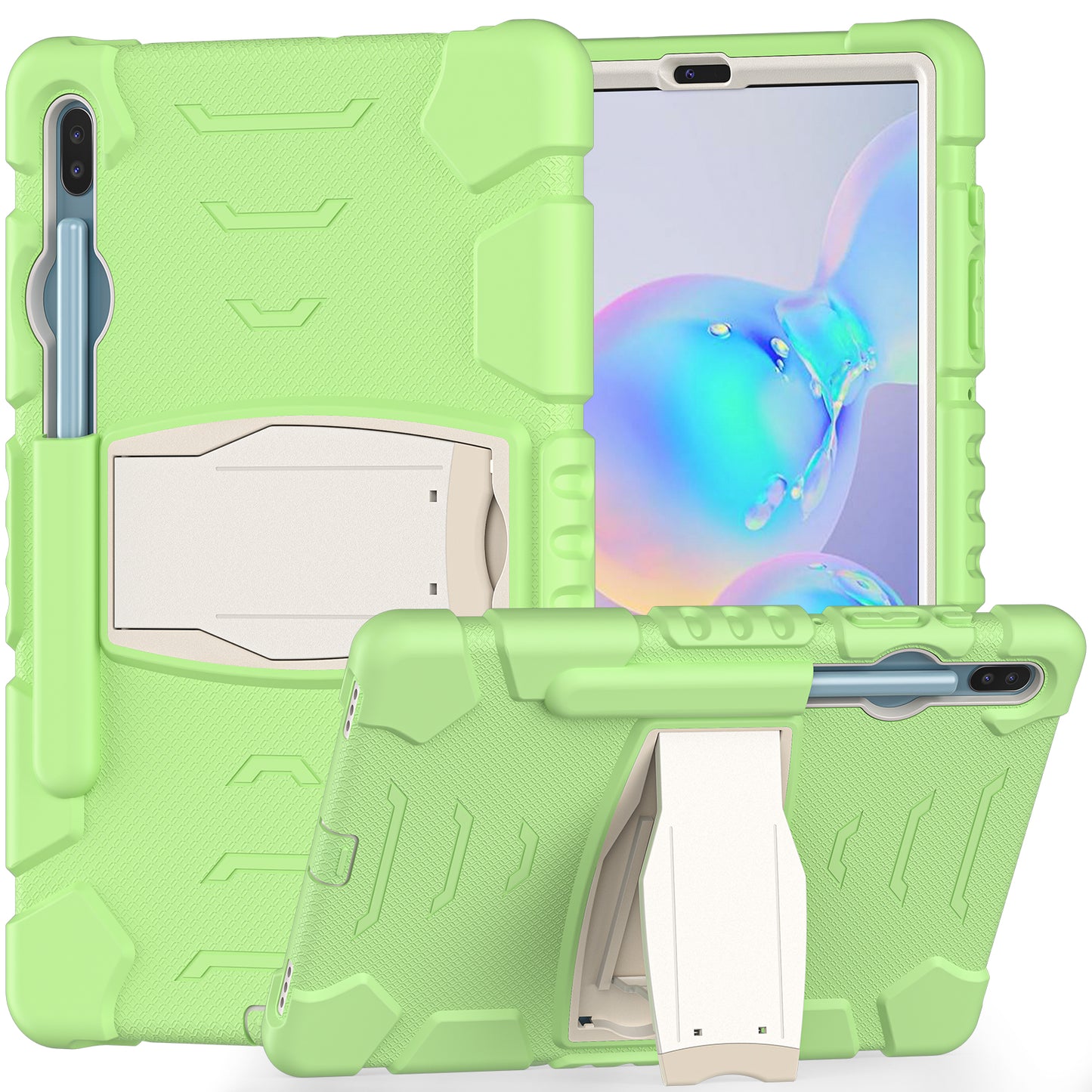 Impact Resistant PC + Soft Silicone Tablet Cover Case with Kickstand for Samsung Galaxy Tab S6 SM-T860 (Wi-Fi)/SM-T865 (LTE)/SM-T867