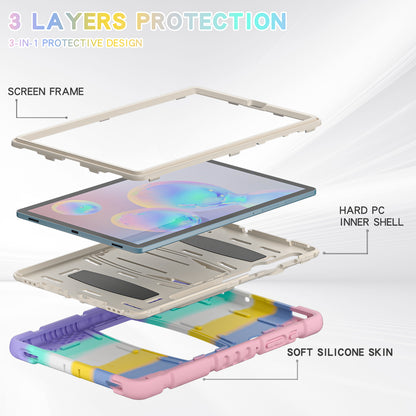 Impact Resistant PC + Soft Silicone Tablet Cover Case with Kickstand for Samsung Galaxy Tab S6 SM-T860 (Wi-Fi)/SM-T865 (LTE)/SM-T867