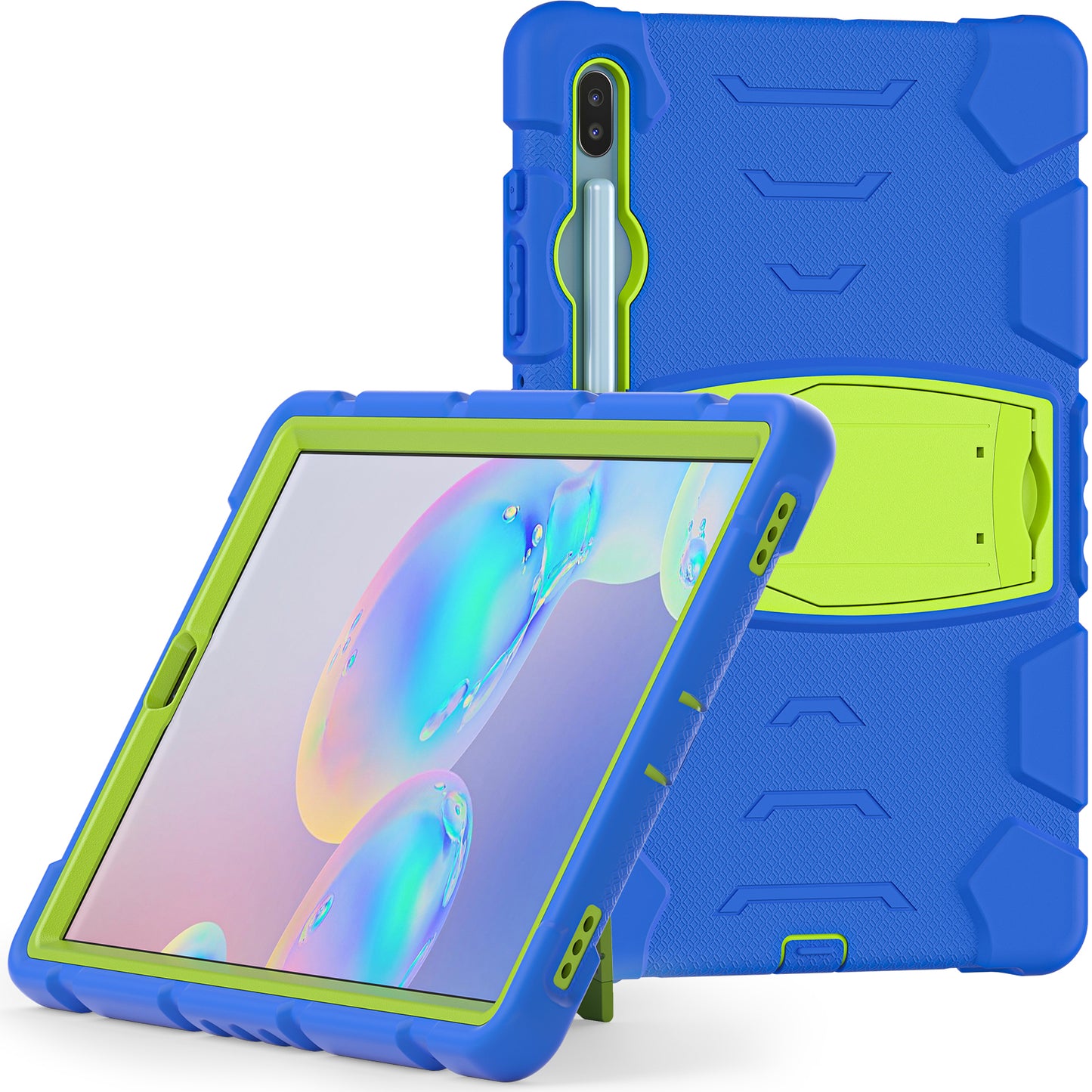 Impact Resistant PC + Soft Silicone Tablet Cover Case with Kickstand for Samsung Galaxy Tab S6 SM-T860 (Wi-Fi)/SM-T865 (LTE)/SM-T867