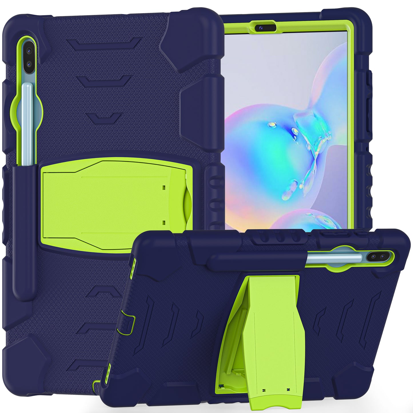 Impact Resistant PC + Soft Silicone Tablet Cover Case with Kickstand for Samsung Galaxy Tab S6 SM-T860 (Wi-Fi)/SM-T865 (LTE)/SM-T867