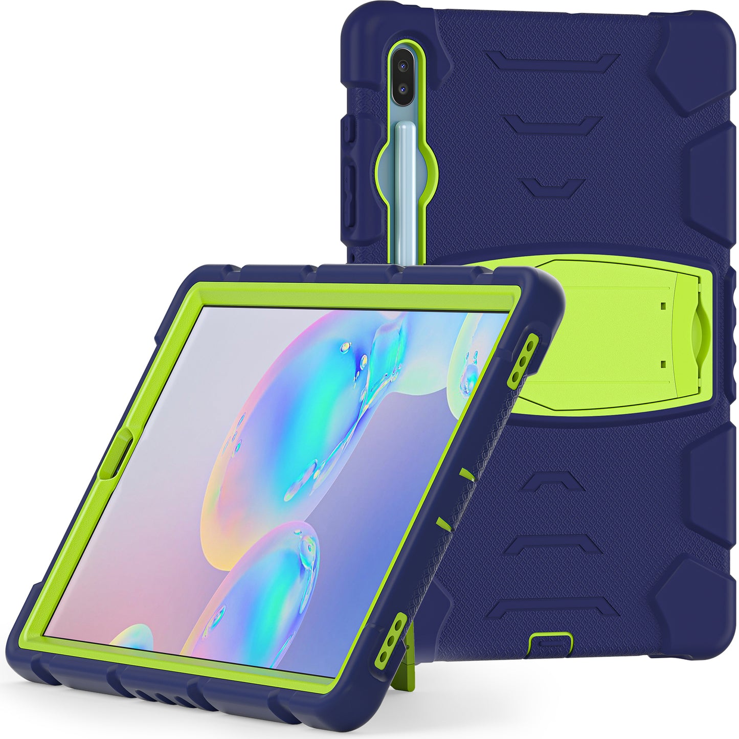 Impact Resistant PC + Soft Silicone Tablet Cover Case with Kickstand for Samsung Galaxy Tab S6 SM-T860 (Wi-Fi)/SM-T865 (LTE)/SM-T867