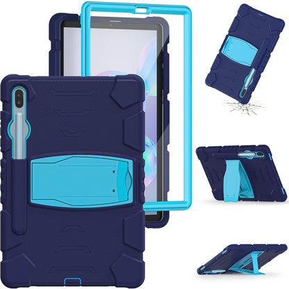 Impact Resistant PC + Soft Silicone Tablet Cover Case with Kickstand for Samsung Galaxy Tab S6 SM-T860 (Wi-Fi)/SM-T865 (LTE)/SM-T867