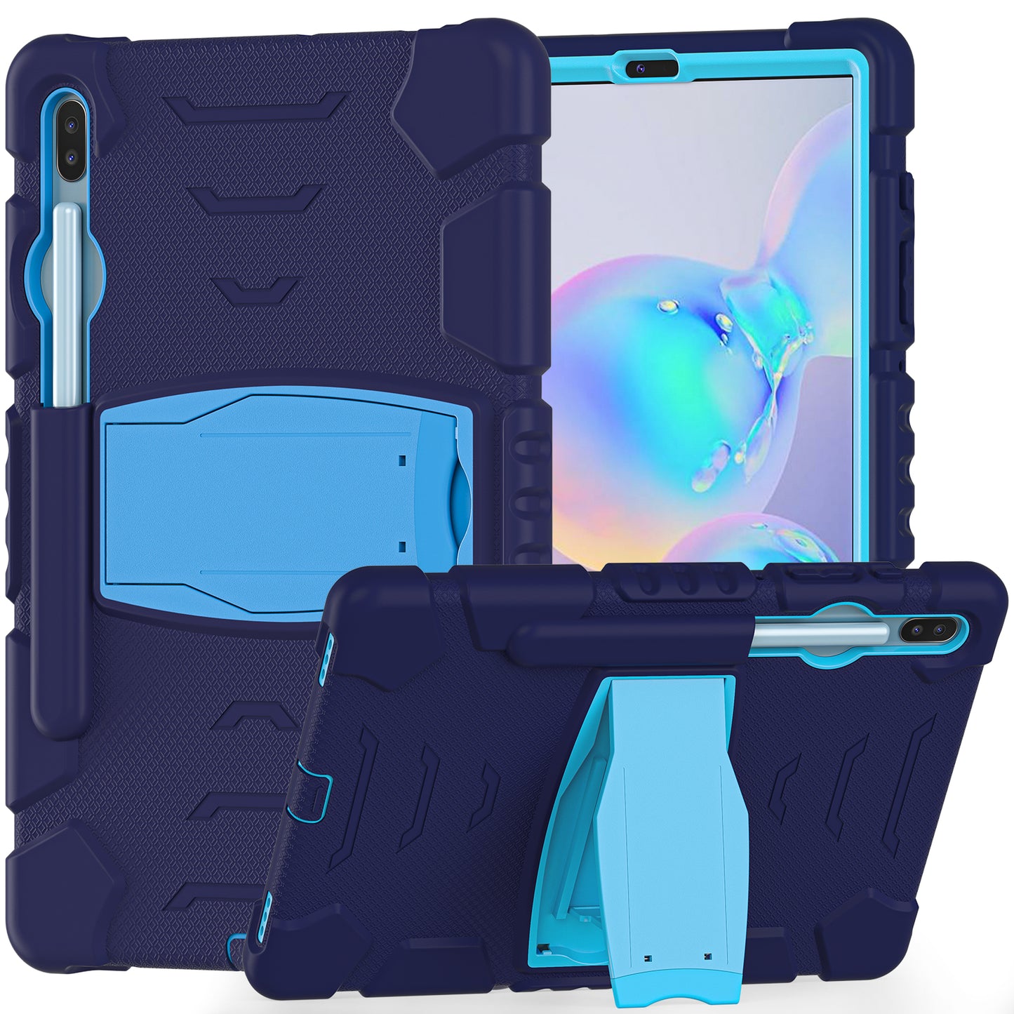 Impact Resistant PC + Soft Silicone Tablet Cover Case with Kickstand for Samsung Galaxy Tab S6 SM-T860 (Wi-Fi)/SM-T865 (LTE)/SM-T867