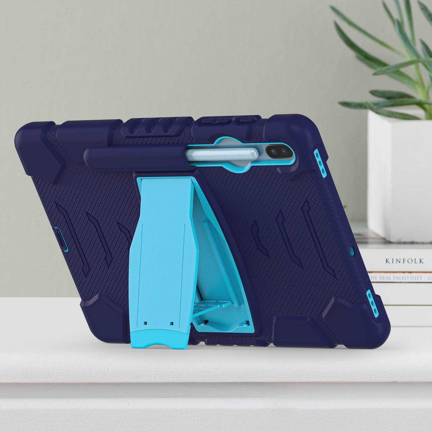 Impact Resistant PC + Soft Silicone Tablet Cover Case with Kickstand for Samsung Galaxy Tab S6 SM-T860 (Wi-Fi)/SM-T865 (LTE)/SM-T867