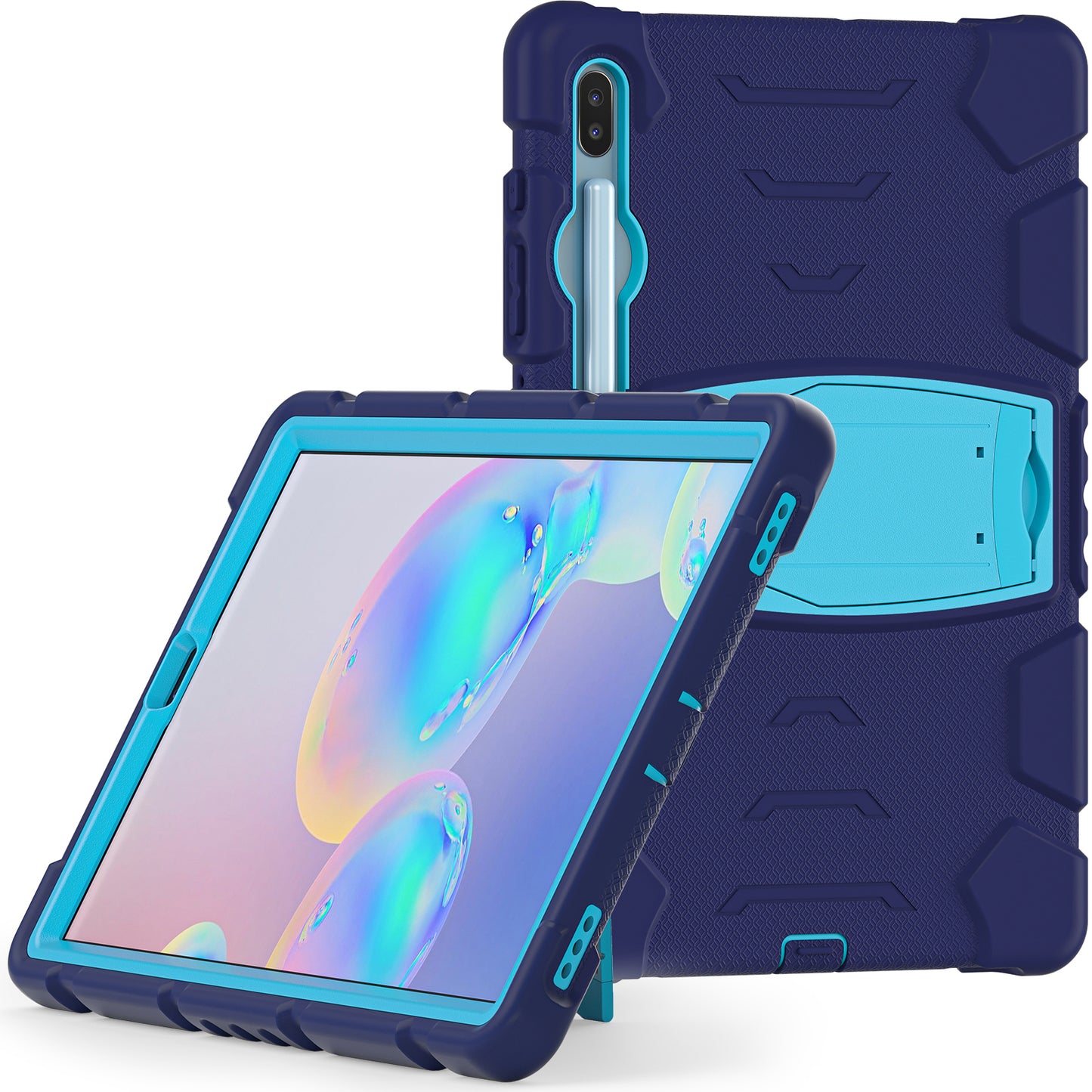 Impact Resistant PC + Soft Silicone Tablet Cover Case with Kickstand for Samsung Galaxy Tab S6 SM-T860 (Wi-Fi)/SM-T865 (LTE)/SM-T867