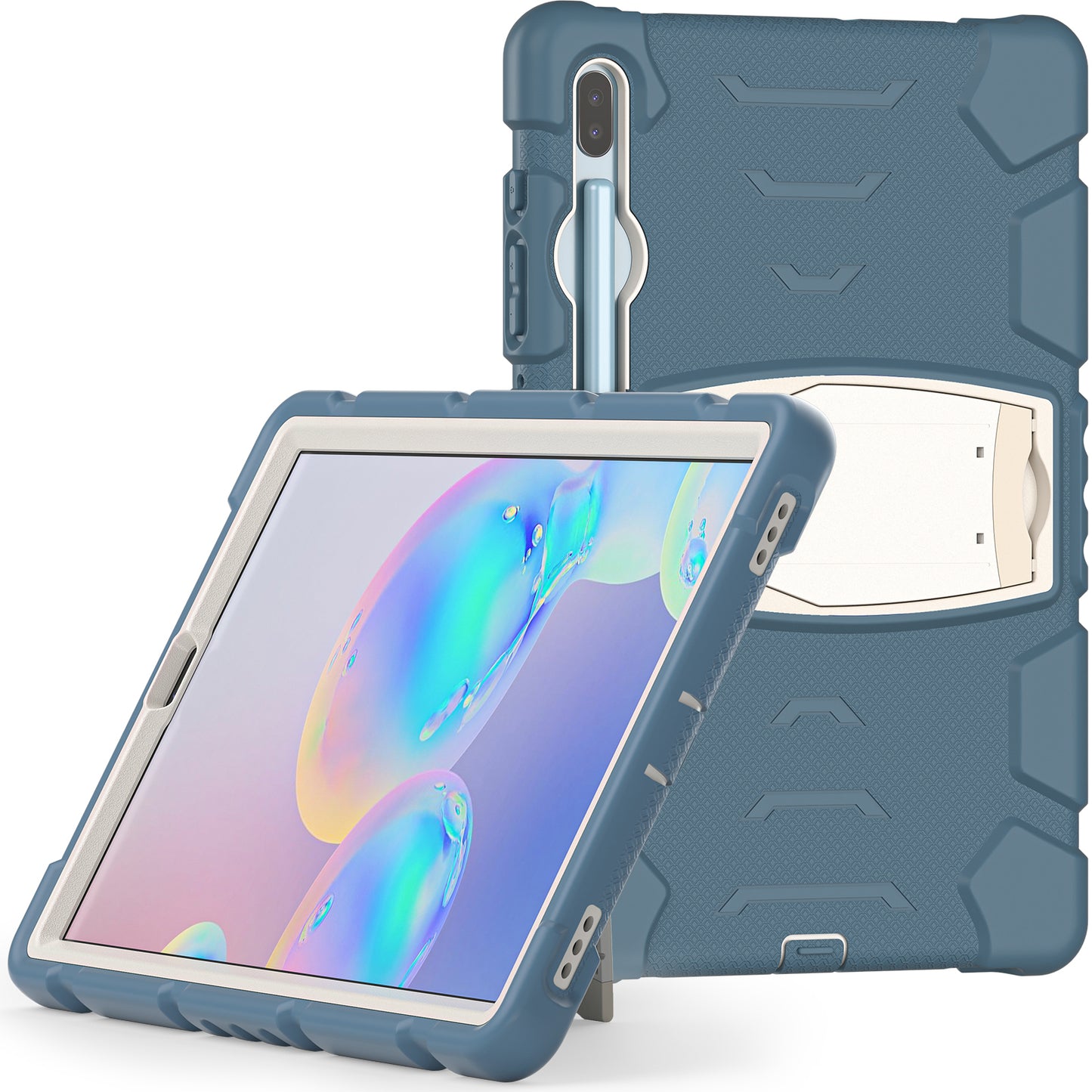 Impact Resistant PC + Soft Silicone Tablet Cover Case with Kickstand for Samsung Galaxy Tab S6 SM-T860 (Wi-Fi)/SM-T865 (LTE)/SM-T867