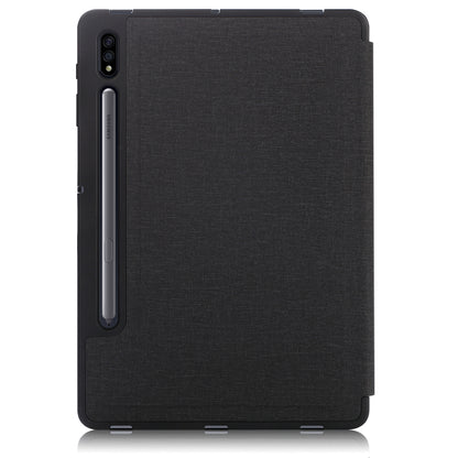 Origami Stand Design Plain Cloth Smart Tablet Case for Samsung Galaxy Tab S7 FE T736/Tab S7 Plus/Tab S8+