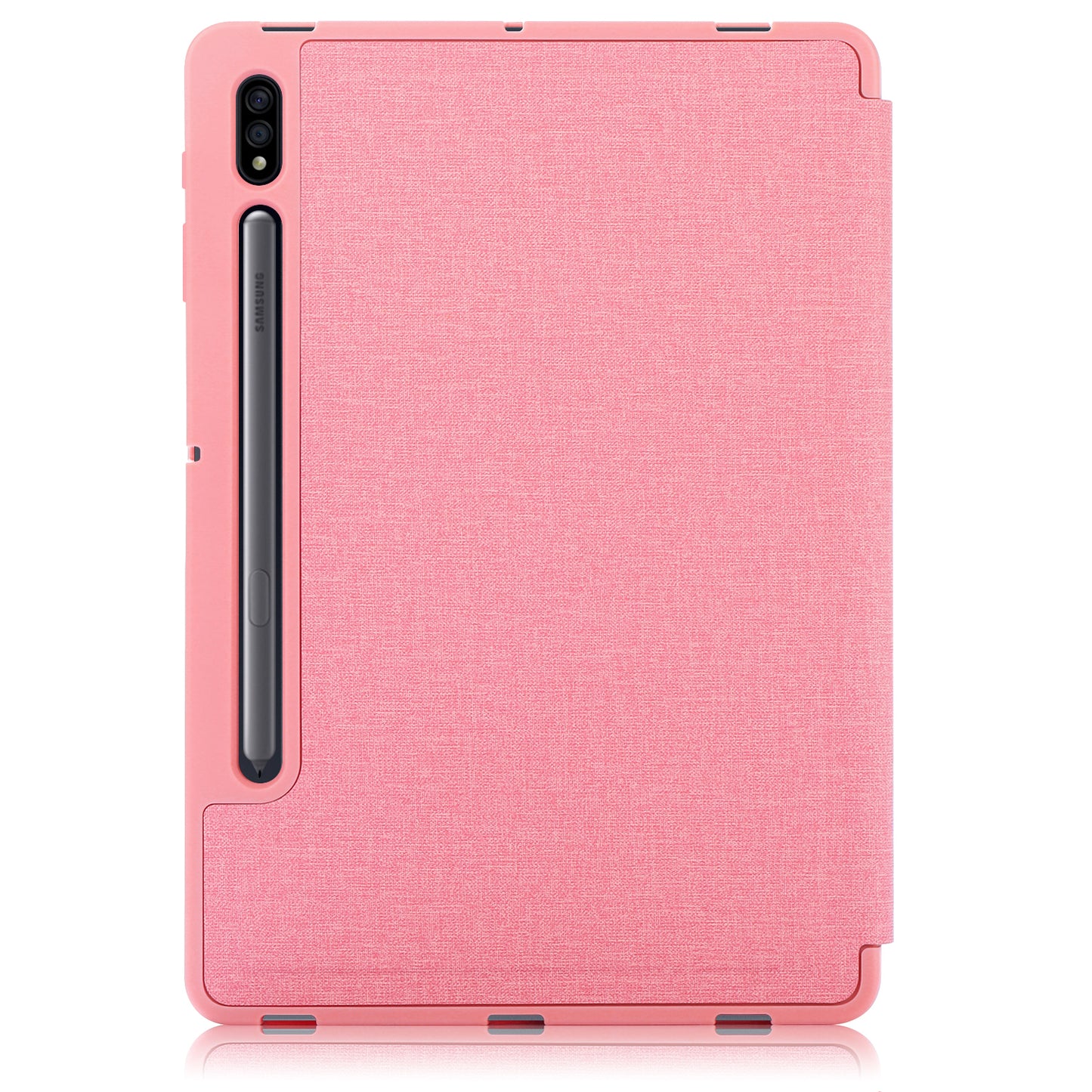 Origami Stand Design Plain Cloth Smart Tablet Case for Samsung Galaxy Tab S7 FE T736/Tab S7 Plus/Tab S8+