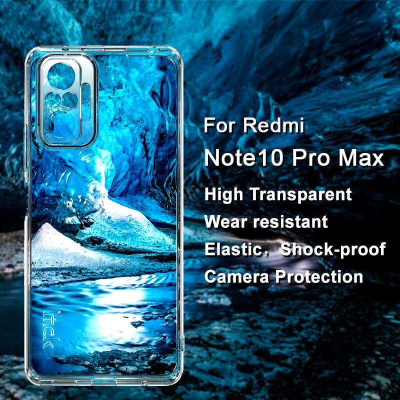 IMAK UX-5 Series Wear-Resistant Well-Protected Flexible Transparent TPU Case for Xiaomi Redmi Note 10 Pro (India)/Note 10 Pro Max