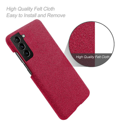 KSQ Well-Protected Hard Plastic Cover Coated with Cloth Back Case for Samsung Galaxy S21 FE