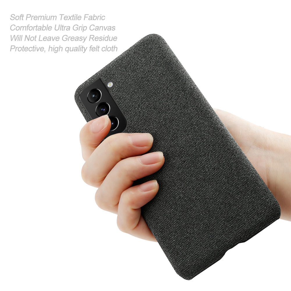 KSQ Well-Protected Hard Plastic Cover Coated with Cloth Back Case for Samsung Galaxy S21 FE