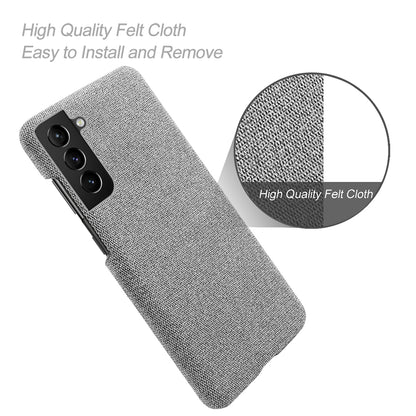 KSQ Well-Protected Hard Plastic Cover Coated with Cloth Back Case for Samsung Galaxy S21 FE