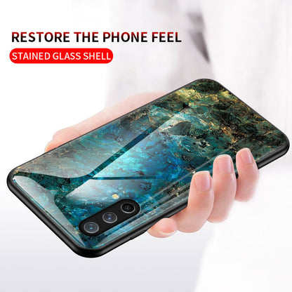 Drop-Proof Marbling Pattern Tempered Glass Cell Phone Cover for OnePlus Nord CE 5G