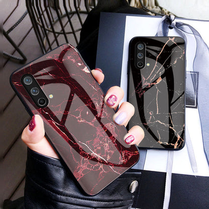 Drop-Proof Marbling Pattern Tempered Glass Cell Phone Cover for OnePlus Nord CE 5G