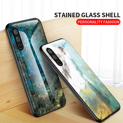 Drop-Proof Marbling Pattern Tempered Glass Cell Phone Cover for OnePlus Nord CE 5G