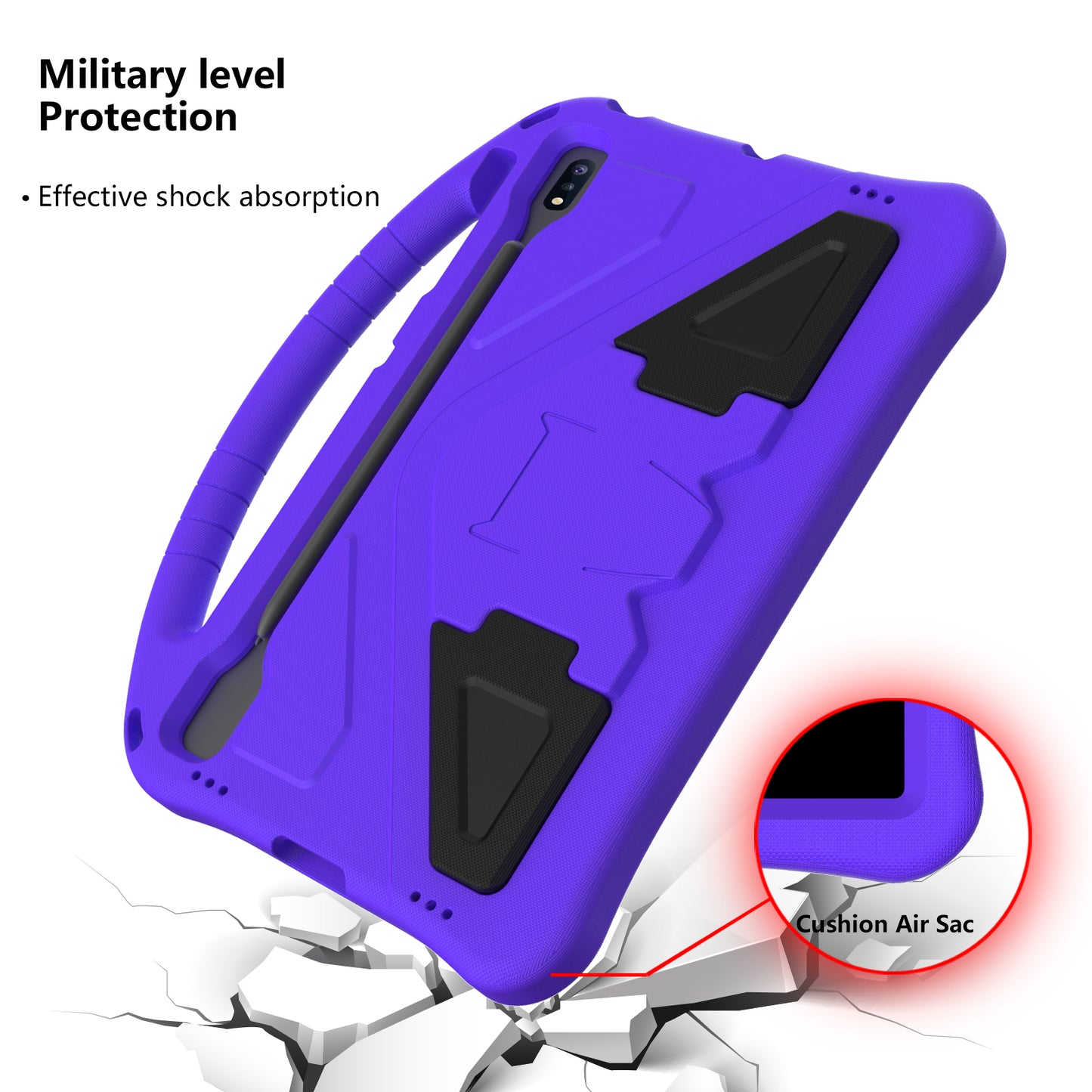 Handle Design Shockproof EVA Smart Tablet Cover Case for Samsung Galaxy Tab S7 FE/Tab S7 Plus