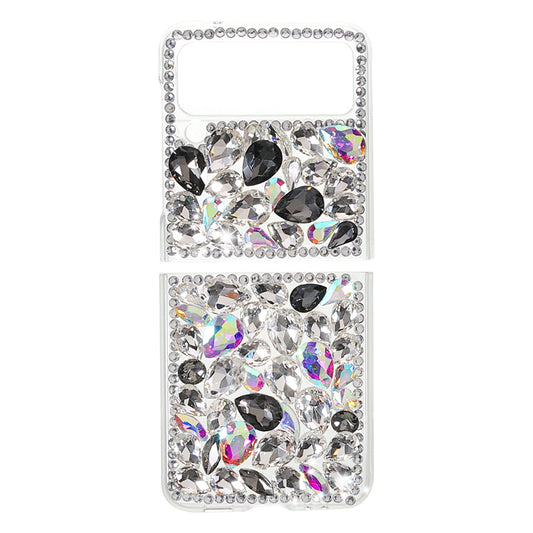 2-Piece Design Rhinestone Decoration Hard PC Cover Shell for Samsung Galaxy Z Flip3 5G