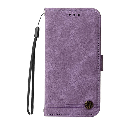 Retro Tree Pattern Metal Button Decor Phone Flip Case Stand PU Leather+TPU Cover for Motorola Moto G10/G20/G30/G10 Power