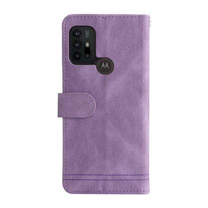 Retro Tree Pattern Metal Button Decor Phone Flip Case Stand PU Leather+TPU Cover for Motorola Moto G10/G20/G30/G10 Power