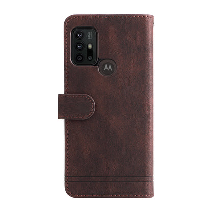 Retro Tree Pattern Metal Button Decor Phone Flip Case Stand PU Leather+TPU Cover for Motorola Moto G10/G20/G30/G10 Power