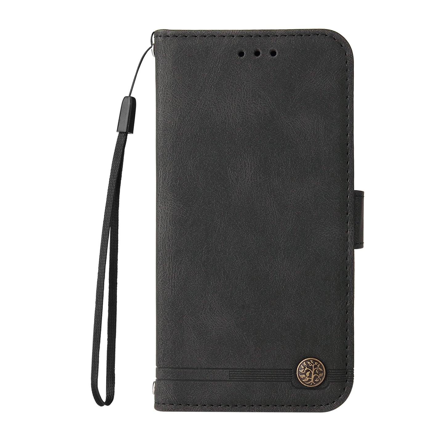 Retro Tree Pattern Metal Button Decor Phone Flip Case Stand PU Leather+TPU Cover for Motorola Moto G10/G20/G30/G10 Power