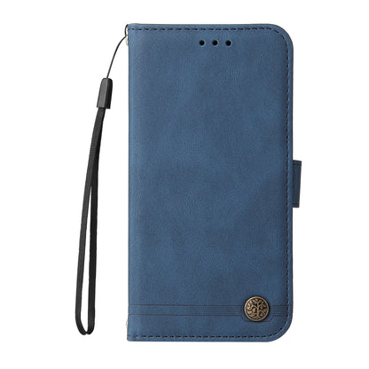 Retro Tree Pattern Metal Button Decor Phone Flip Case Stand PU Leather+TPU Cover for Motorola Moto G10/G20/G30/G10 Power