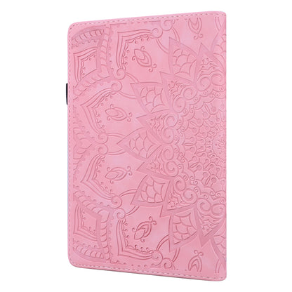 Flower Pattern Imprinting Flip Cover Stand Design Leather Tablet Case with Card Slots and Elastic Pen Holder Loop for Amazon Kindle Paperwhite 5 (2021)