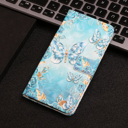 Pattern Printing Light Spot Decor Leather Cover Stand Wallet Protective Phone Case for Samsung Galaxy S22 Ultra 5G