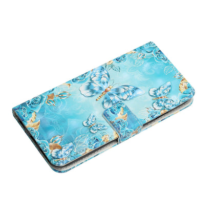 Pattern Printing Light Spot Decor Leather Cover Stand Wallet Protective Phone Case for Samsung Galaxy S22 Ultra 5G