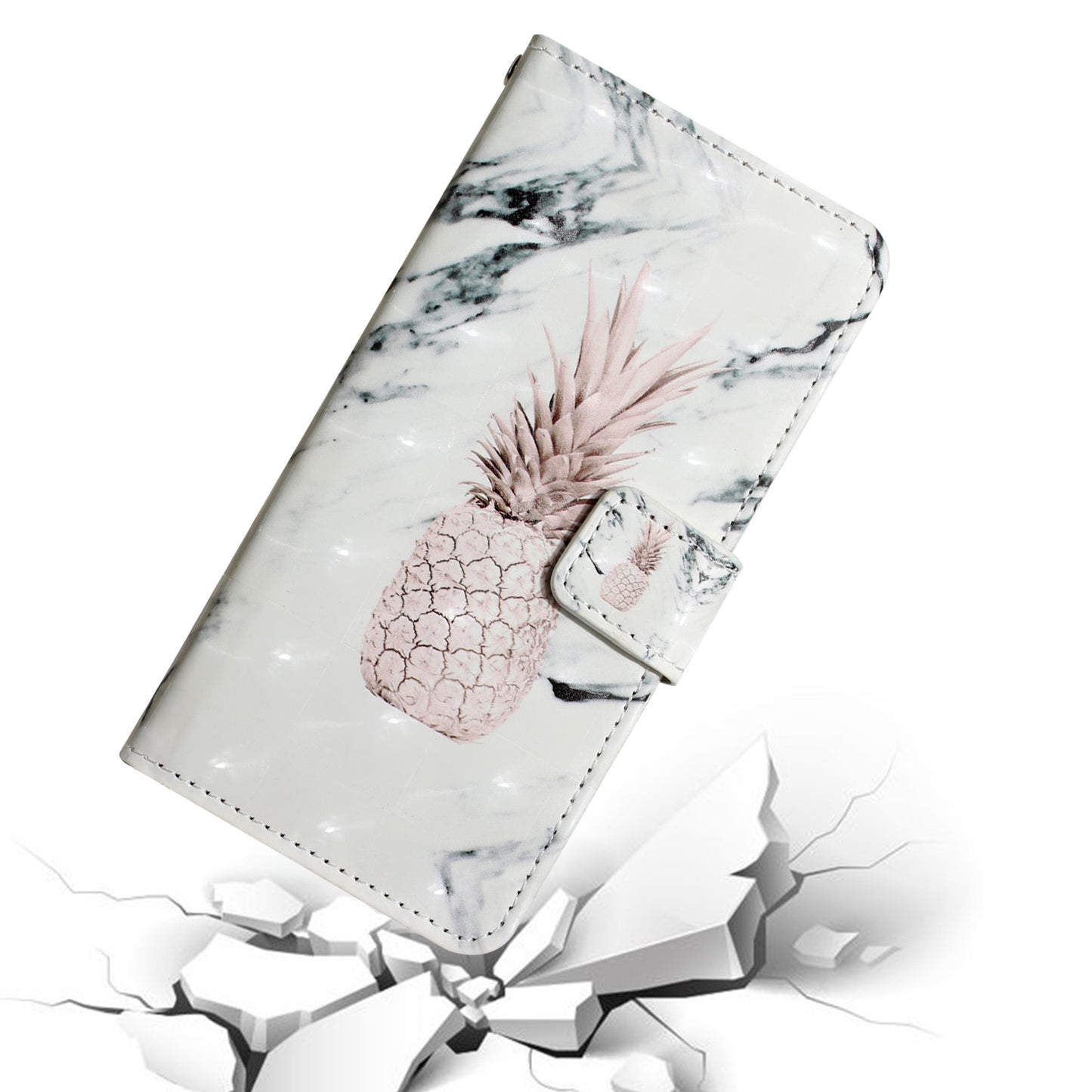 Pattern Printing Light Spot Decor Leather Cover Stand Wallet Protective Phone Case for Samsung Galaxy S22 Ultra 5G