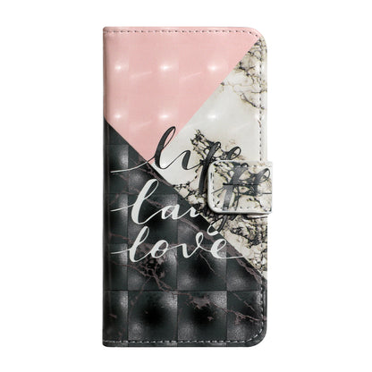 Pattern Printing Light Spot Decor Leather Cover Stand Wallet Protective Phone Case for Samsung Galaxy S22 Ultra 5G