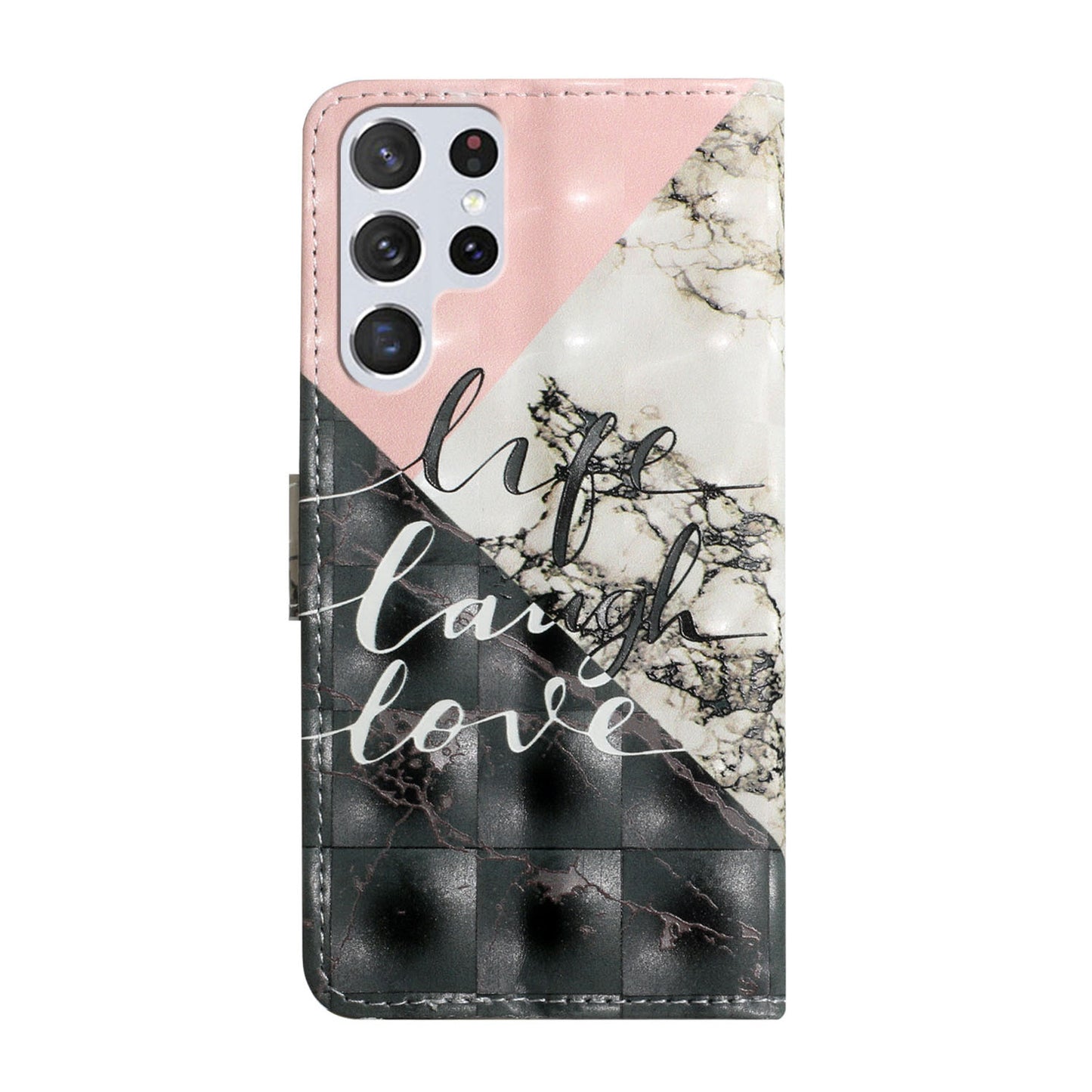 Pattern Printing Light Spot Decor Leather Cover Stand Wallet Protective Phone Case for Samsung Galaxy S22 Ultra 5G