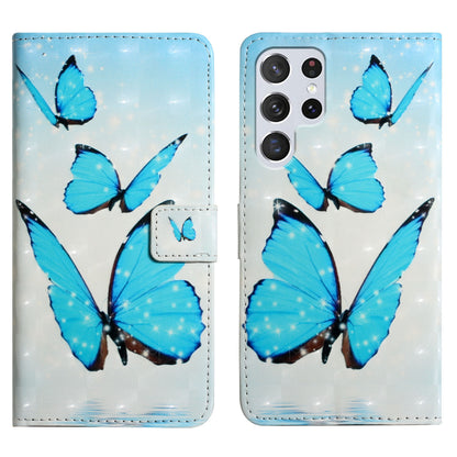 Pattern Printing Light Spot Decor Leather Cover Stand Wallet Protective Phone Case for Samsung Galaxy S22 Ultra 5G