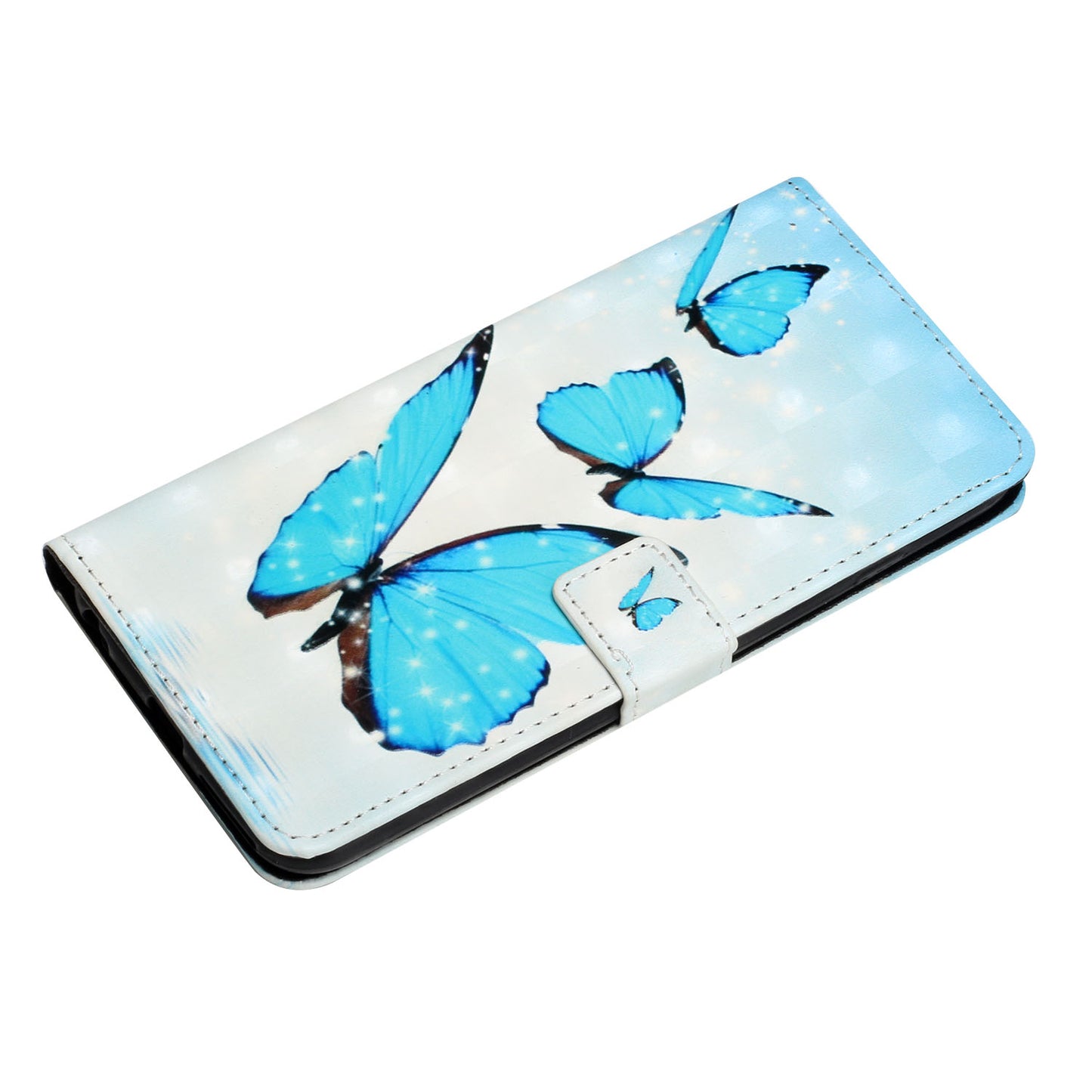 Pattern Printing Light Spot Decor Leather Cover Stand Wallet Protective Phone Case for Samsung Galaxy S22 Ultra 5G