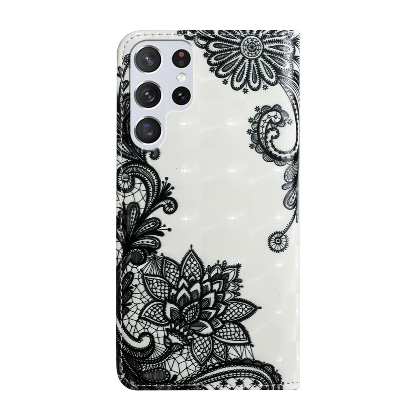 Pattern Printing Light Spot Decor Leather Cover Stand Wallet Protective Phone Case for Samsung Galaxy S22 Ultra 5G