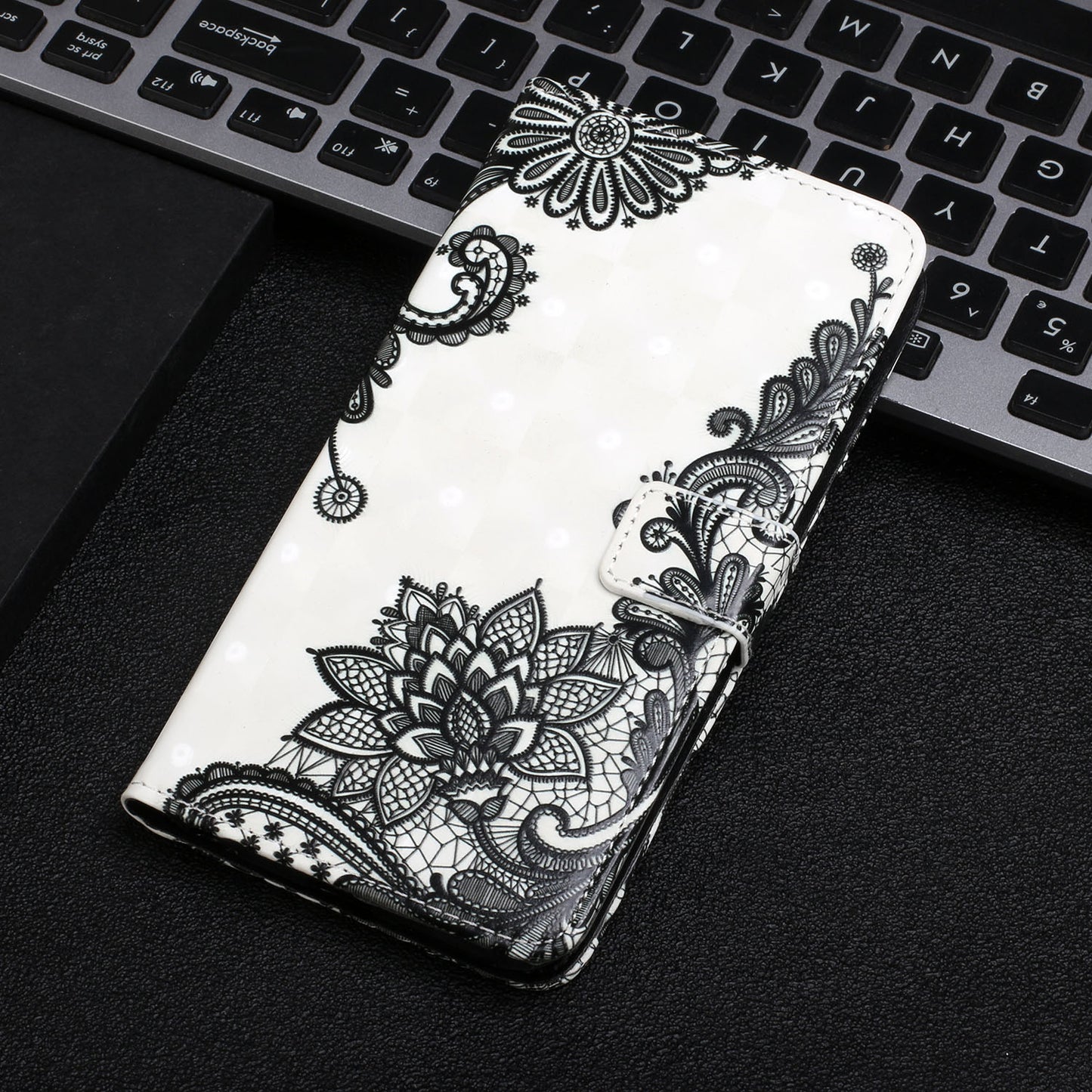 Pattern Printing Light Spot Decor Leather Cover Stand Wallet Protective Phone Case for Samsung Galaxy S22 Ultra 5G