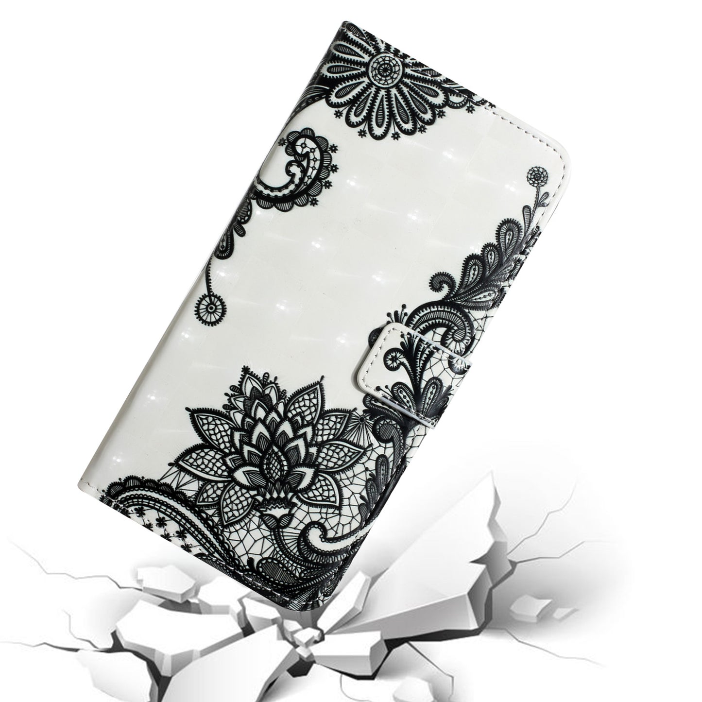 Pattern Printing Light Spot Decor Leather Cover Stand Wallet Protective Phone Case for Samsung Galaxy S22 Ultra 5G