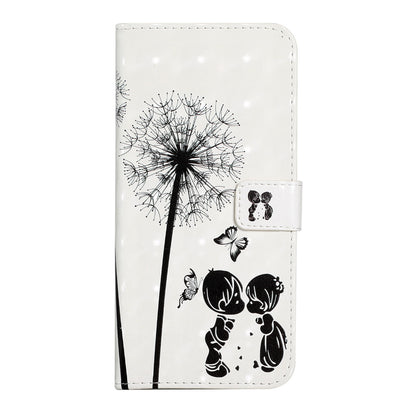 Pattern Printing Light Spot Decor Leather Cover Stand Wallet Protective Phone Case for Samsung Galaxy S22 Ultra 5G