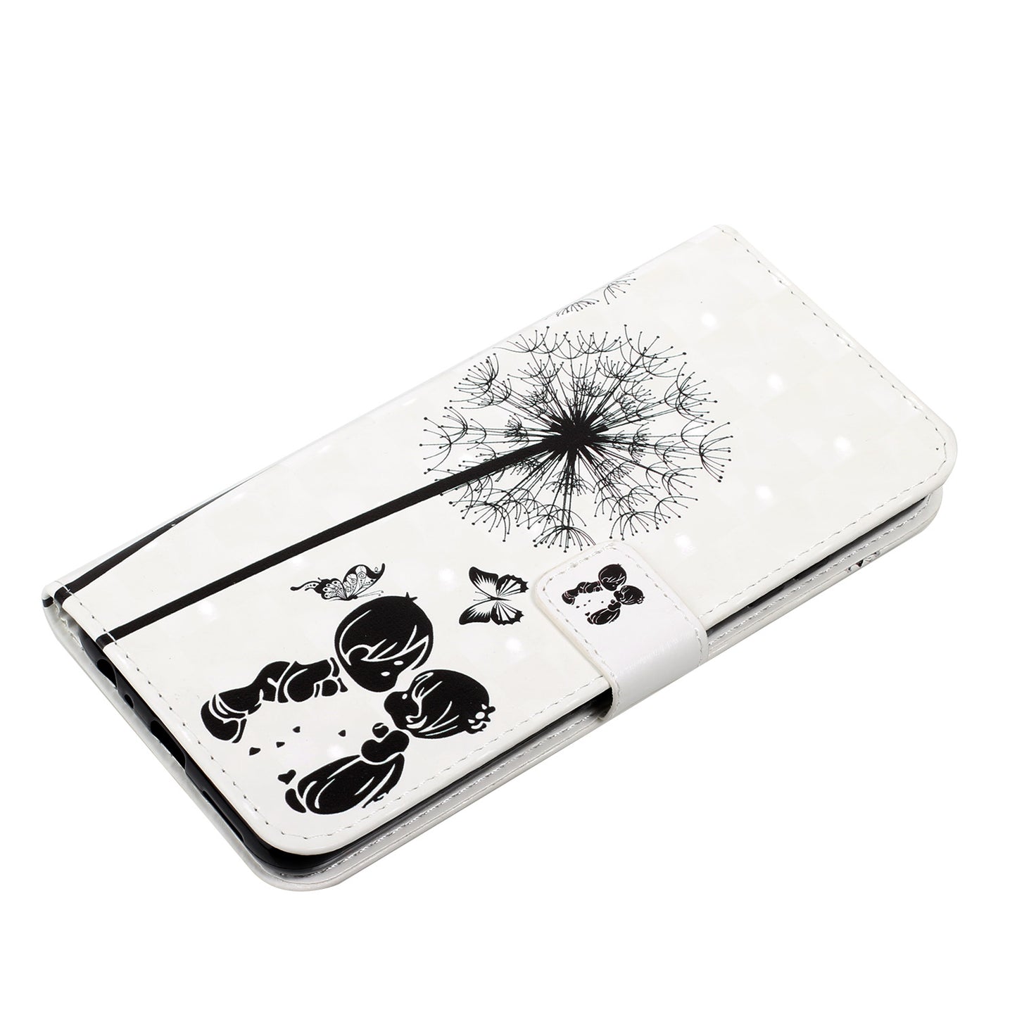 Pattern Printing Light Spot Decor Leather Cover Stand Wallet Protective Phone Case for Samsung Galaxy S22 Ultra 5G